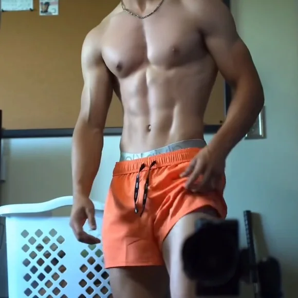 GYMSHARK MEN WORKOUT BODYBUILDING BODYBUILDER GYM SHORTS WORKOUT ORANGE ATHLETE - Picture 4 of 16